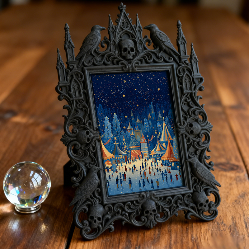 Premium Gothic Dark-style Photo Frame | Gothic Candle Making Studio Decor, Photo Ornament, Wall-mountable & Tabletop, Waterproof Anti-slip F