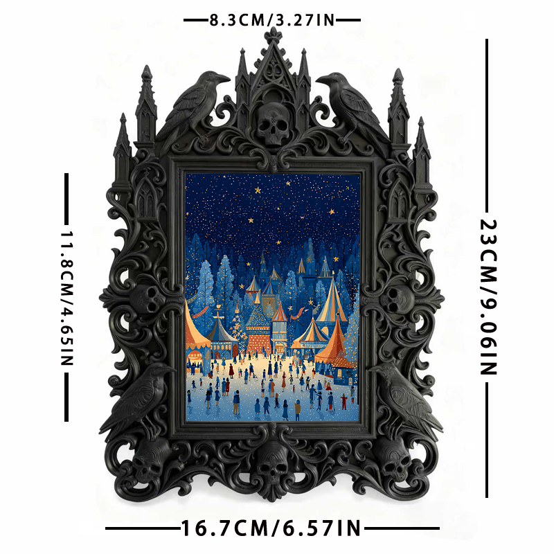 Premium Gothic Dark-style Photo Frame | Gothic Candle Making Studio Decor, Photo Ornament, Wall-mountable & Tabletop, Waterproof Anti-slip F
