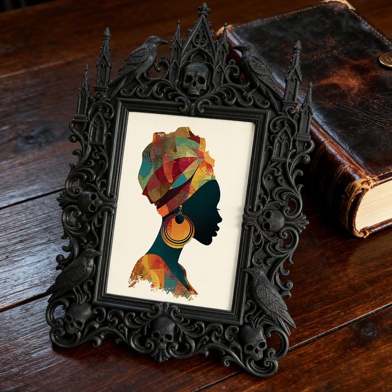 Popular Gothic Dark-style Photo Frame | Dark Fantasy Art Print Shop Decor, Photo Ornament, Wall/Table Dual-use, Waterproof Artistic Frame