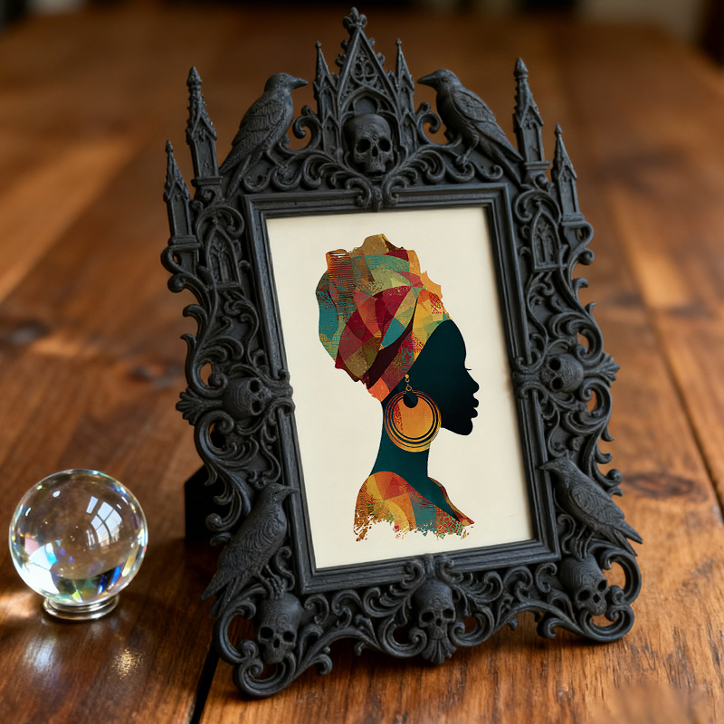 Popular Gothic Dark-style Photo Frame | Dark Fantasy Art Print Shop Decor, Photo Ornament, Wall/Table Dual-use, Waterproof Artistic Frame