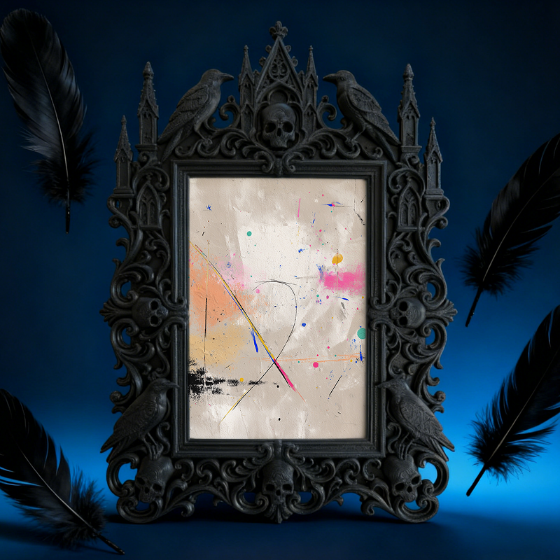 Top-rated Gothic Dark-style Photo Frame | Gothic Winery Tasting Room Decor, Photo Ornament, Dual-use Display, Waterproof Rustic Plastic Fram