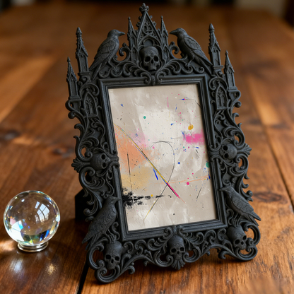 Top-rated Gothic Dark-style Photo Frame | Gothic Winery Tasting Room Decor, Photo Ornament, Dual-use Display, Waterproof Rustic Plastic Fram