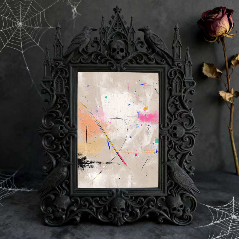 Top-rated Gothic Dark-style Photo Frame | Gothic Winery Tasting Room Decor, Photo Ornament, Dual-use Display, Waterproof Rustic Plastic Fram