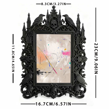 Top-rated Gothic Dark-style Photo Frame | Gothic Winery Tasting Room Decor, Photo Ornament, Dual-use Display, Waterproof Rustic Plastic Fram