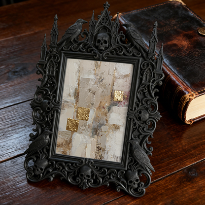 Bestseller Gothic Dark-style Photo Frame | Witchy Crystal Healing Room Decor, Photo Ornament, Wall-mountable & Tabletop, Waterproof Sparkle 