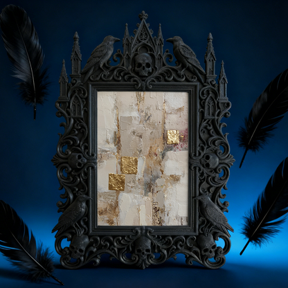 Bestseller Gothic Dark-style Photo Frame | Witchy Crystal Healing Room Decor, Photo Ornament, Wall-mountable & Tabletop, Waterproof Sparkle 
