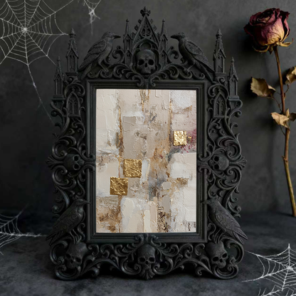 Bestseller Gothic Dark-style Photo Frame | Witchy Crystal Healing Room Decor, Photo Ornament, Wall-mountable & Tabletop, Waterproof Sparkle 