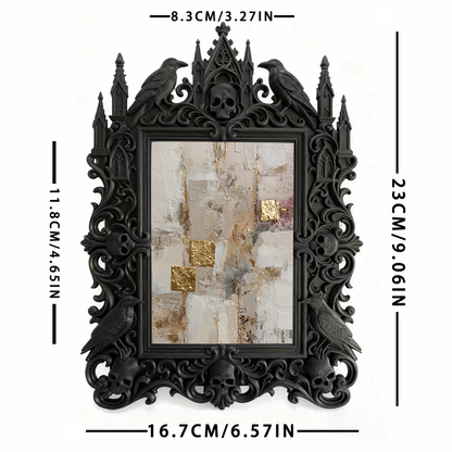 Bestseller Gothic Dark-style Photo Frame | Witchy Crystal Healing Room Decor, Photo Ornament, Wall-mountable & Tabletop, Waterproof Sparkle 