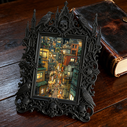 Hot-selling Gothic Dark-style Photo Frame | Gothic Themed Laundromat Decor, Photo Ornament, Wall/Table Dual-use, Waterproof Durable Frame