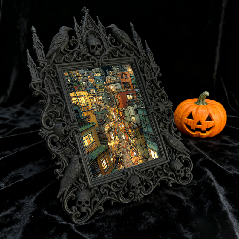Hot-selling Gothic Dark-style Photo Frame | Gothic Themed Laundromat Decor, Photo Ornament, Wall/Table Dual-use, Waterproof Durable Frame
