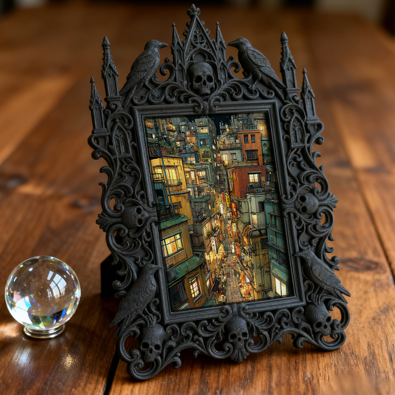 Hot-selling Gothic Dark-style Photo Frame | Gothic Themed Laundromat Decor, Photo Ornament, Wall/Table Dual-use, Waterproof Durable Frame