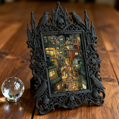 Hot-selling Gothic Dark-style Photo Frame | Gothic Themed Laundromat Decor, Photo Ornament, Wall/Table Dual-use, Waterproof Durable Frame