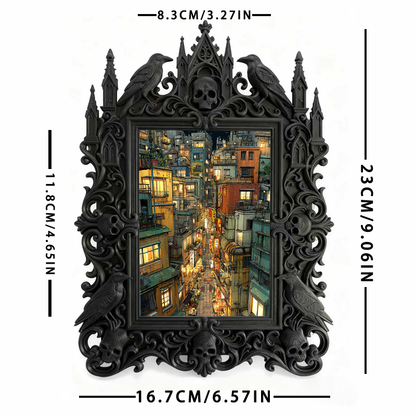 Hot-selling Gothic Dark-style Photo Frame | Gothic Themed Laundromat Decor, Photo Ornament, Wall/Table Dual-use, Waterproof Durable Frame
