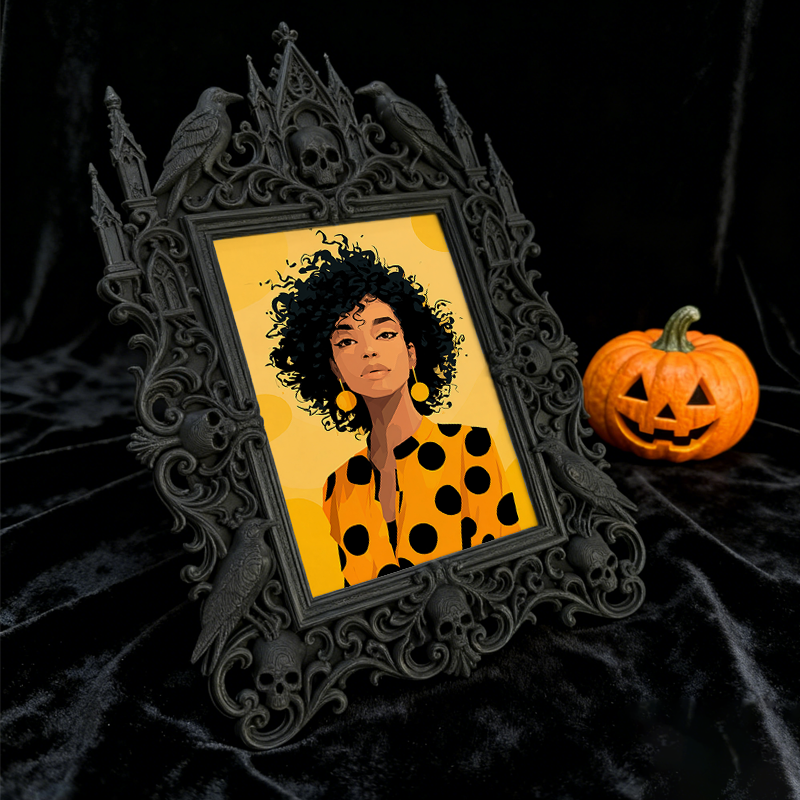 Luxury Gothic Dark-style Photo Frame | Dark Academia Coffee Shop Booth Decor, Photo Ornament, Wall-mountable & Tabletop, Waterproof Vintage 