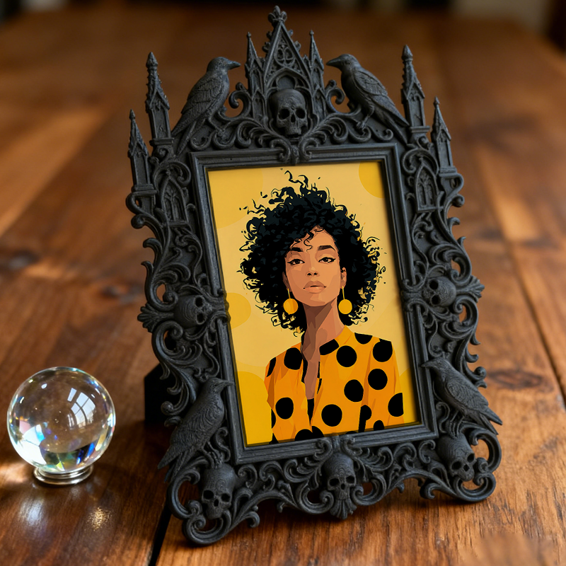 Luxury Gothic Dark-style Photo Frame | Dark Academia Coffee Shop Booth Decor, Photo Ornament, Wall-mountable & Tabletop, Waterproof Vintage 
