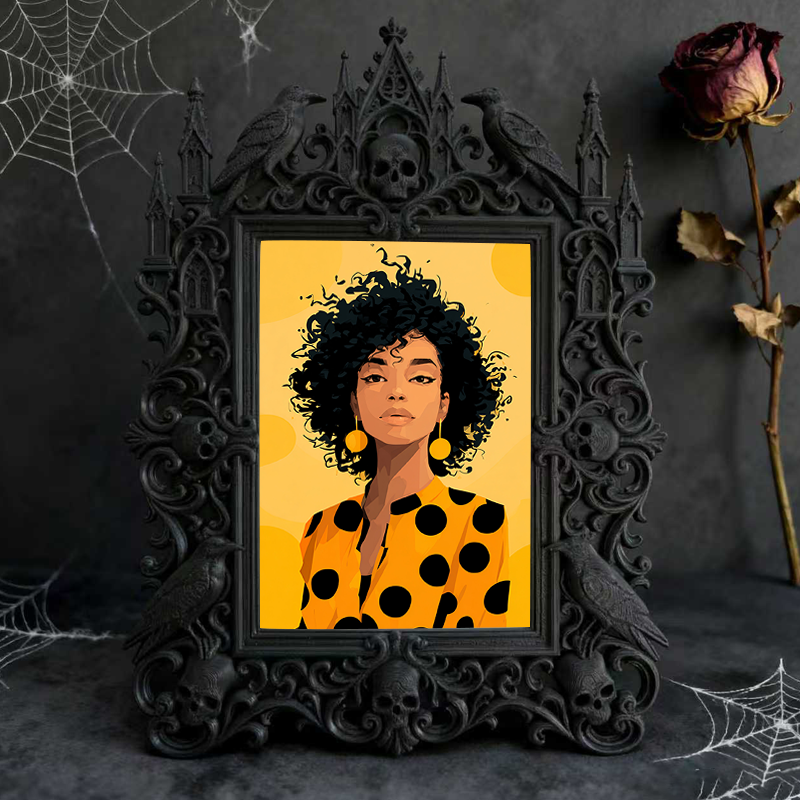 Luxury Gothic Dark-style Photo Frame | Dark Academia Coffee Shop Booth Decor, Photo Ornament, Wall-mountable & Tabletop, Waterproof Vintage 