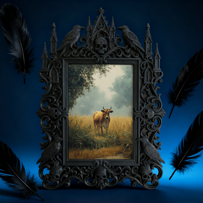Trendy Gothic Dark-style Photo Frame | Horror Movie Theater Lobby Decor, Photo Ornament, Dual-use Display, Waterproof Fun Plastic Frame