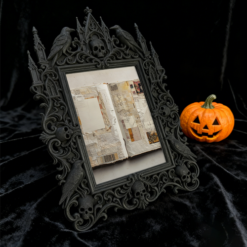 Premium Gothic Dark-style Photo Frame | Gothic Bead Jewelry Making Shop Decor, Photo Ornament, Wall-mountable & Tabletop, Waterproof Light F