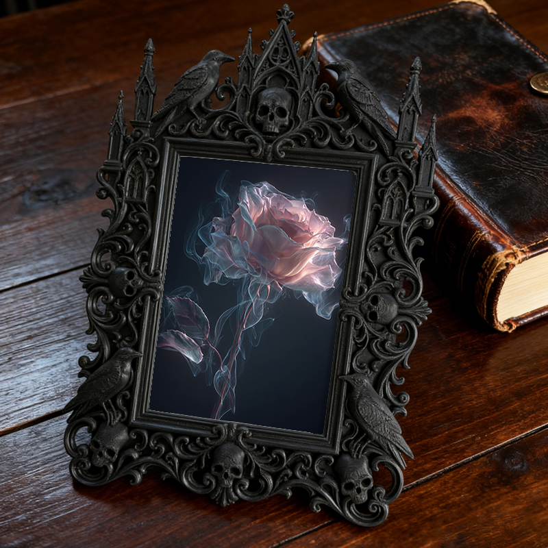 Popular Gothic Dark-style Photo Frame | Ghost Tour Souvenir Shop Decor, Photo Ornament, Wall/Table Dual-use, Waterproof Compact Frame