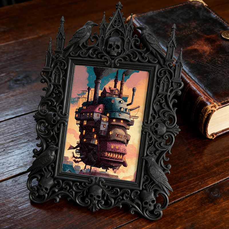 Stylish Gothic Dark-style Photo Frame | Gothic Skate Park Lounge Decor, Photo Ornament, Wall-mountable & Tabletop, Waterproof Shockproof Fra
