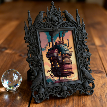 Stylish Gothic Dark-style Photo Frame | Gothic Skate Park Lounge Decor, Photo Ornament, Wall-mountable & Tabletop, Waterproof Shockproof Fra