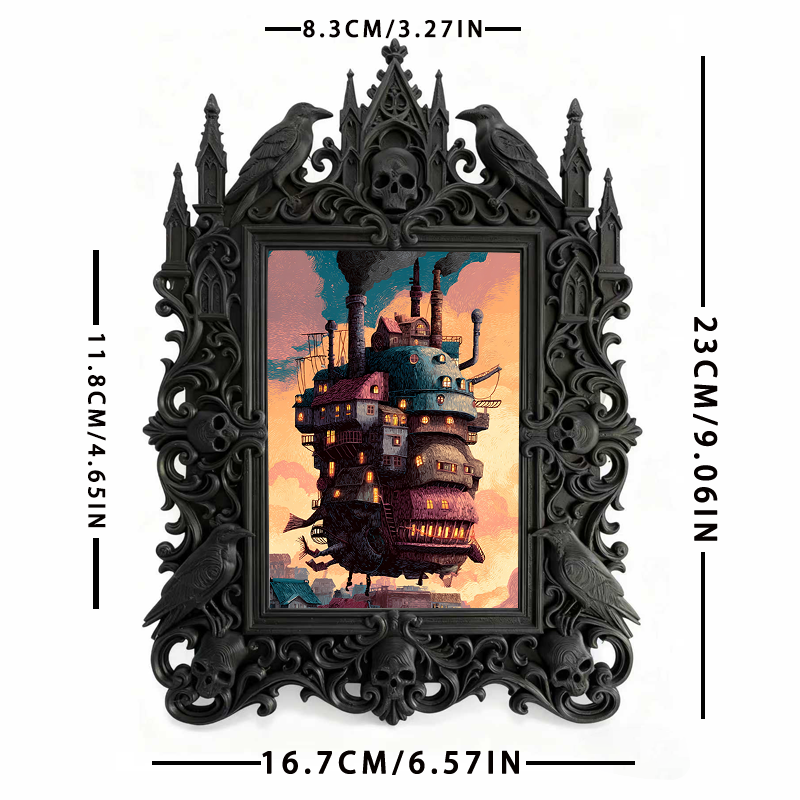 Stylish Gothic Dark-style Photo Frame | Gothic Skate Park Lounge Decor, Photo Ornament, Wall-mountable & Tabletop, Waterproof Shockproof Fra