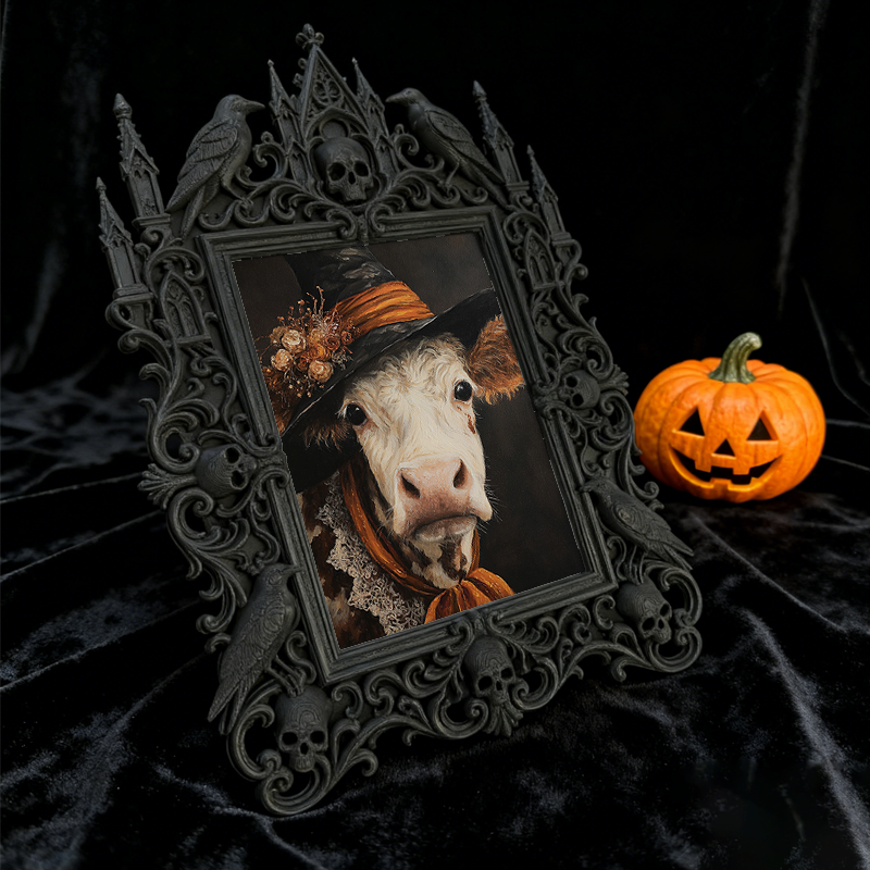 Top-rated Gothic Dark-style Photo Frame | Dark Fairy Tale Wedding Decor, Photo Ornament, Dual-use Display, Waterproof Romantic Plastic Frame