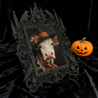 Top-rated Gothic Dark-style Photo Frame | Dark Fairy Tale Wedding Decor, Photo Ornament, Dual-use Display, Waterproof Romantic Plastic Frame