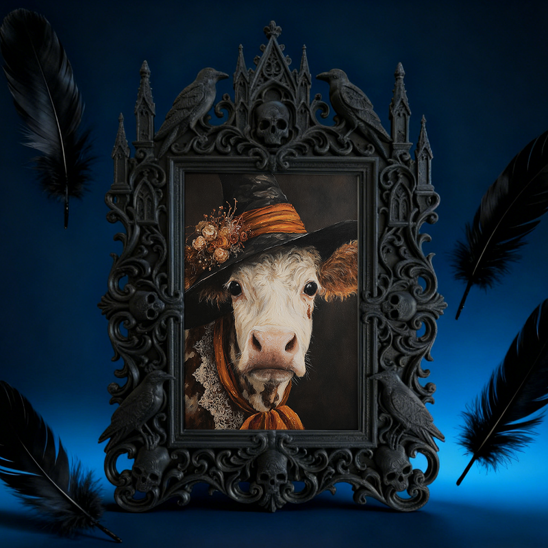 Top-rated Gothic Dark-style Photo Frame | Dark Fairy Tale Wedding Decor, Photo Ornament, Dual-use Display, Waterproof Romantic Plastic Frame