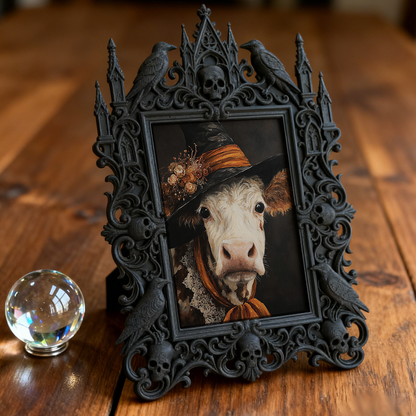 Top-rated Gothic Dark-style Photo Frame | Dark Fairy Tale Wedding Decor, Photo Ornament, Dual-use Display, Waterproof Romantic Plastic Frame