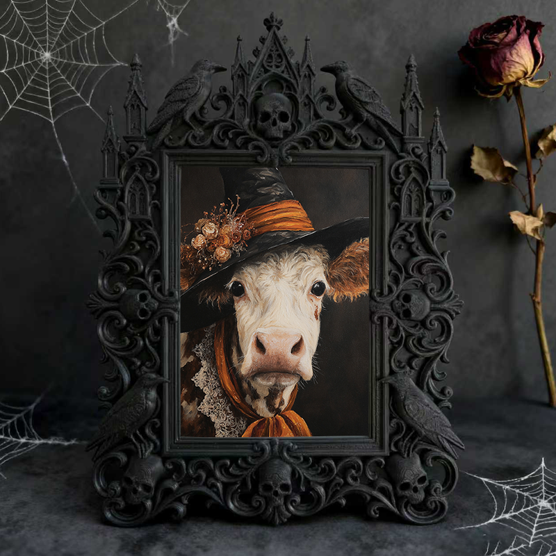 Top-rated Gothic Dark-style Photo Frame | Dark Fairy Tale Wedding Decor, Photo Ornament, Dual-use Display, Waterproof Romantic Plastic Frame