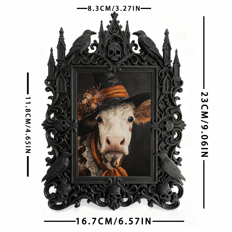 Top-rated Gothic Dark-style Photo Frame | Dark Fairy Tale Wedding Decor, Photo Ornament, Dual-use Display, Waterproof Romantic Plastic Frame