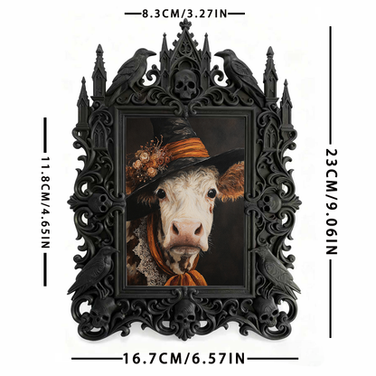 Top-rated Gothic Dark-style Photo Frame | Dark Fairy Tale Wedding Decor, Photo Ornament, Dual-use Display, Waterproof Romantic Plastic Frame