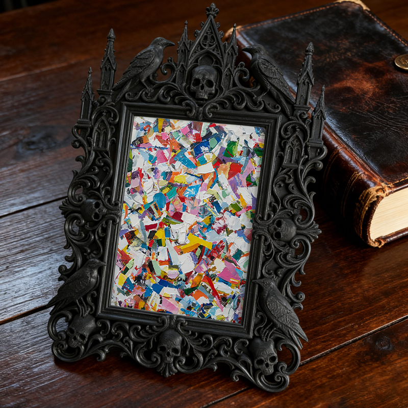 Bestseller Gothic Dark-style Photo Frame | Witchy Herb Garden Shed Decor, Photo Ornament, Wall-mountable & Tabletop, Waterproof Weatherproof