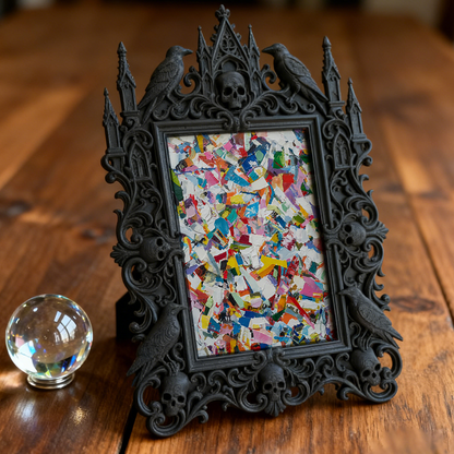 Bestseller Gothic Dark-style Photo Frame | Witchy Herb Garden Shed Decor, Photo Ornament, Wall-mountable & Tabletop, Waterproof Weatherproof