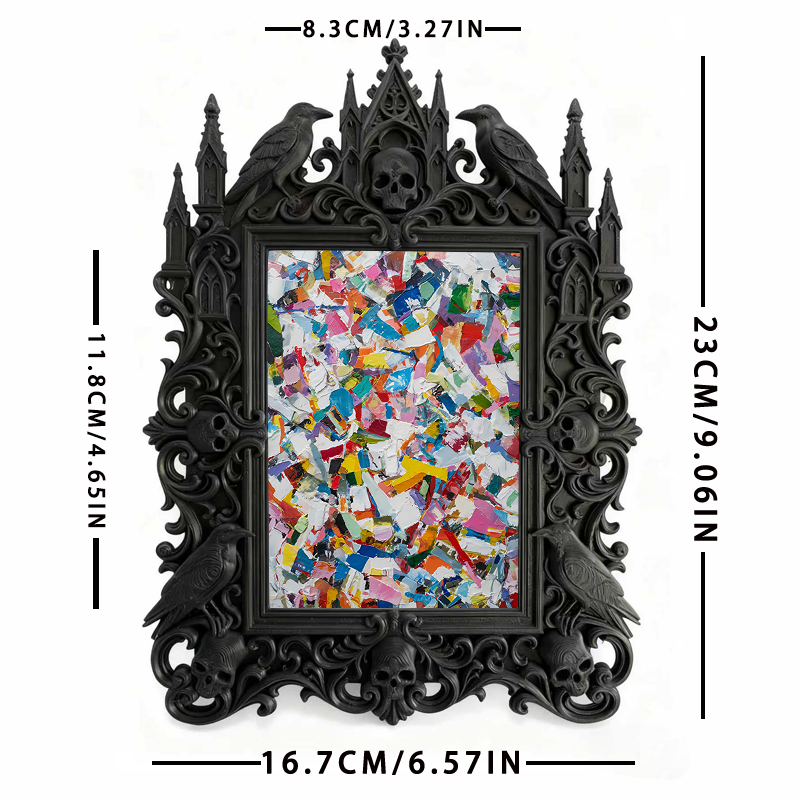 Bestseller Gothic Dark-style Photo Frame | Witchy Herb Garden Shed Decor, Photo Ornament, Wall-mountable & Tabletop, Waterproof Weatherproof