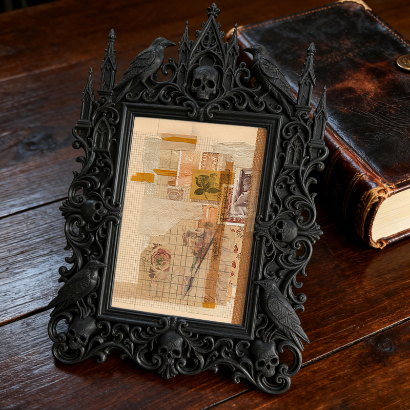 Luxury Gothic Dark-style Photo Frame | Gothic Mansion Tour Gift Shop Decor, Photo Ornament, Wall-mountable & Tabletop, Waterproof High-end F