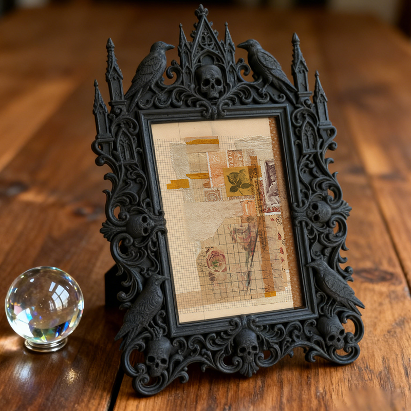 Luxury Gothic Dark-style Photo Frame | Gothic Mansion Tour Gift Shop Decor, Photo Ornament, Wall-mountable & Tabletop, Waterproof High-end F