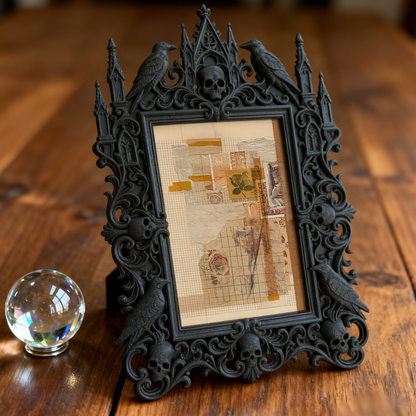 Luxury Gothic Dark-style Photo Frame | Gothic Mansion Tour Gift Shop Decor, Photo Ornament, Wall-mountable & Tabletop, Waterproof High-end F