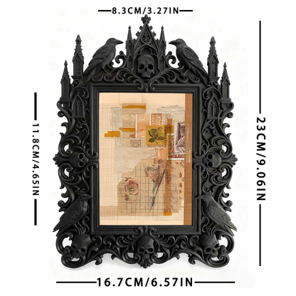 Luxury Gothic Dark-style Photo Frame | Gothic Mansion Tour Gift Shop Decor, Photo Ornament, Wall-mountable & Tabletop, Waterproof High-end F