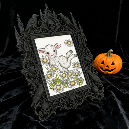Trendy Gothic Dark-style Photo Frame | Dark Yoga & Meditation Studio Decor, Photo Ornament, Dual-use Display, Waterproof Minimalist Frame