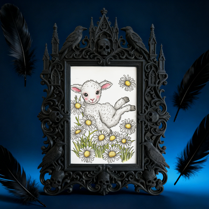 Trendy Gothic Dark-style Photo Frame | Dark Yoga & Meditation Studio Decor, Photo Ornament, Dual-use Display, Waterproof Minimalist Frame