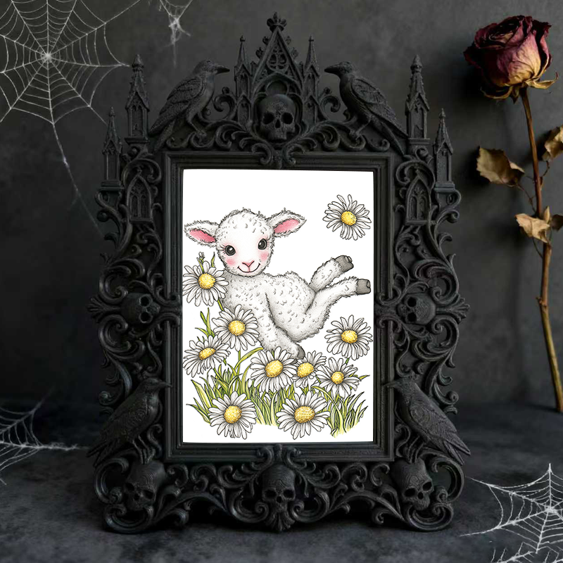 Trendy Gothic Dark-style Photo Frame | Dark Yoga & Meditation Studio Decor, Photo Ornament, Dual-use Display, Waterproof Minimalist Frame