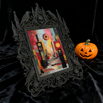 Premium Gothic Dark-style Photo Frame | Gothic Pottery Shop Shelf Decor, Photo Ornament, Wall-mountable & Tabletop, Waterproof Sturdy Plasti