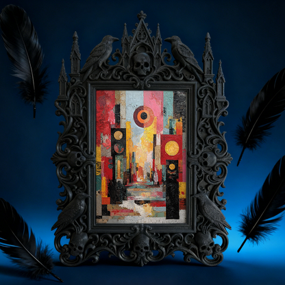 Premium Gothic Dark-style Photo Frame | Gothic Pottery Shop Shelf Decor, Photo Ornament, Wall-mountable & Tabletop, Waterproof Sturdy Plasti
