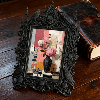 Popular Gothic Dark-style Photo Frame | Vampire Ball Themed Party Decor, Photo Ornament, Wall/Table Dual-use, Waterproof Gorgeous Frame