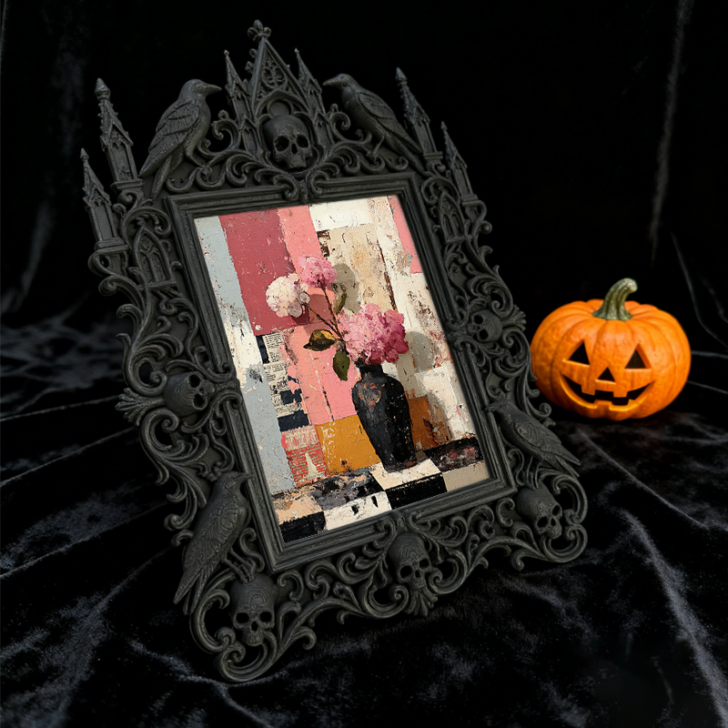Popular Gothic Dark-style Photo Frame | Vampire Ball Themed Party Decor, Photo Ornament, Wall/Table Dual-use, Waterproof Gorgeous Frame