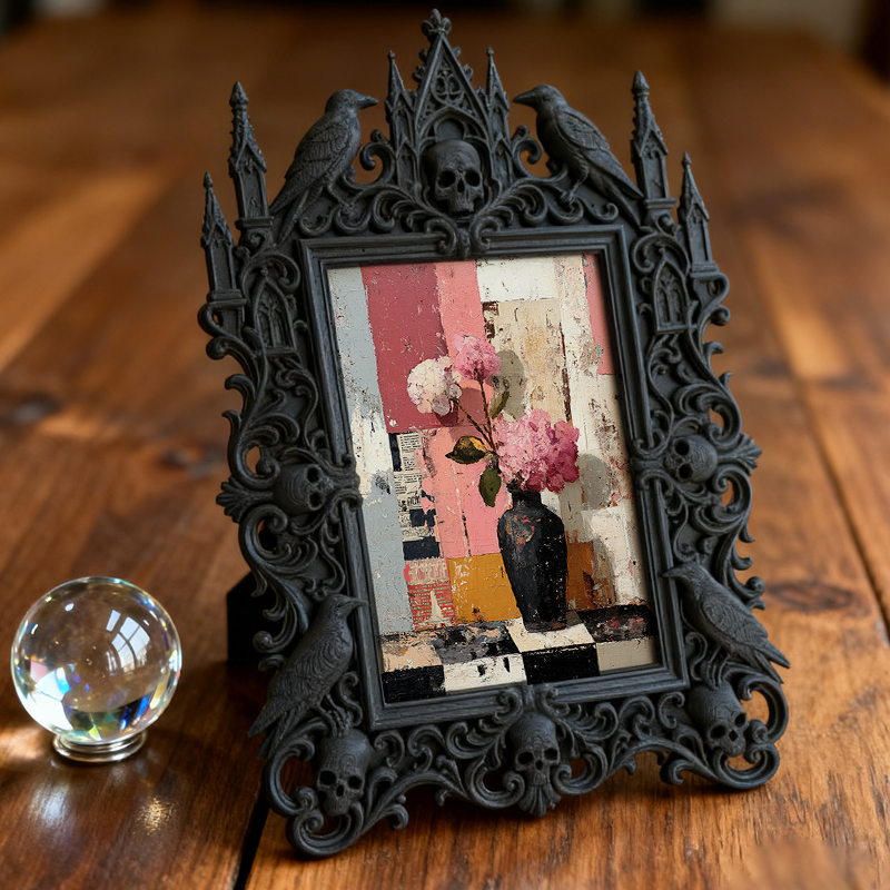 Popular Gothic Dark-style Photo Frame | Vampire Ball Themed Party Decor, Photo Ornament, Wall/Table Dual-use, Waterproof Gorgeous Frame