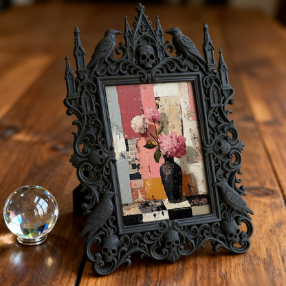 Popular Gothic Dark-style Photo Frame | Vampire Ball Themed Party Decor, Photo Ornament, Wall/Table Dual-use, Waterproof Gorgeous Frame