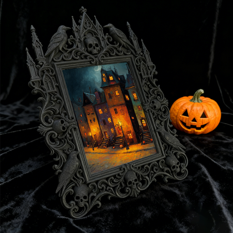 Top-rated Gothic Dark-style Photo Frame | Dark Academia Library Study Carrel Decor, Photo Ornament, Dual-use Display, Waterproof Eco-friendl